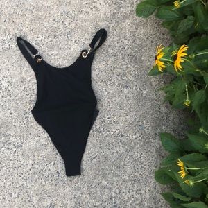 Black Gold Chain Body Suit